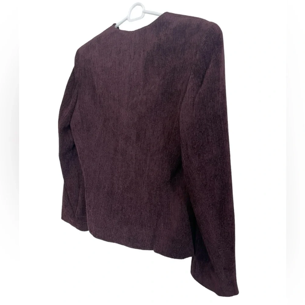 Emanuel Ungaro maroon wool blend cord ribbed blazer. Size 6/40 GUC - Picture 6 of 10